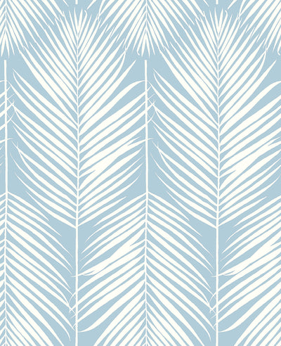 product image of Palm Silhouette Peel-and-Stick Wallpaper in Hampton Blue by NextWall 550