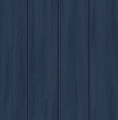 product image for Wood Panel Naval Blue Peel-and-Stick Wallpaper by NextWall 83