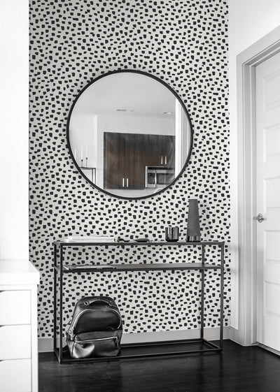 product image for Speckled Dot Peel-and-Stick Wallpaper in Black and White by NextWall 7