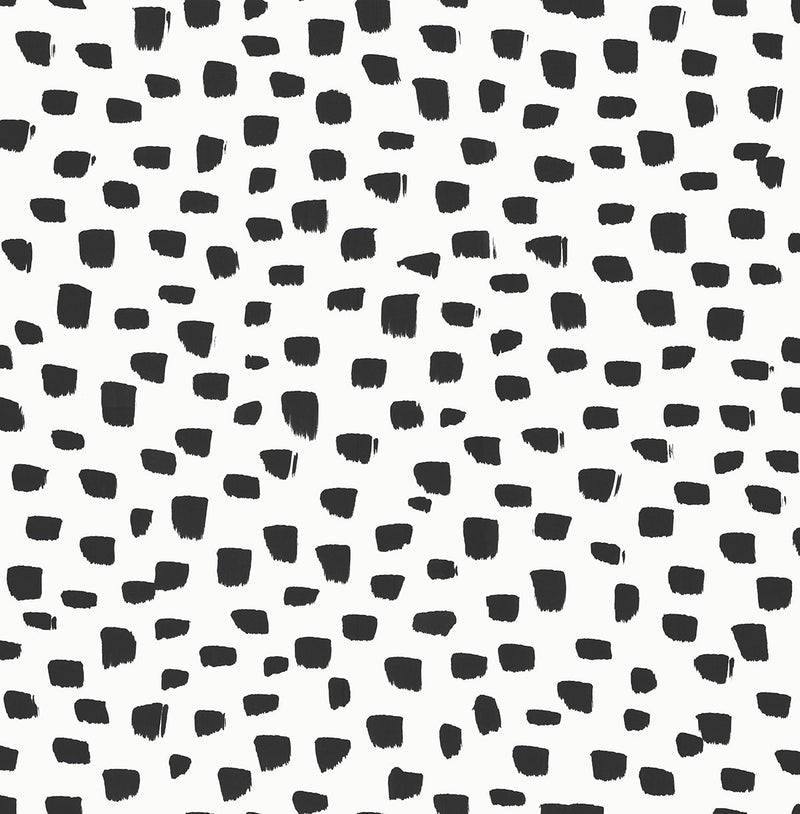 media image for Speckled Dot Peel-and-Stick Wallpaper in Black and White by NextWall 27