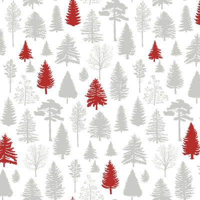 product image of Winter Forest Peel-and-Stick Wallpaper in Grey and Red by NextWall 533