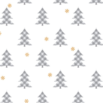 product image of sample plaid pines wallpaper in grey and metallic gold by nextwall 1 557