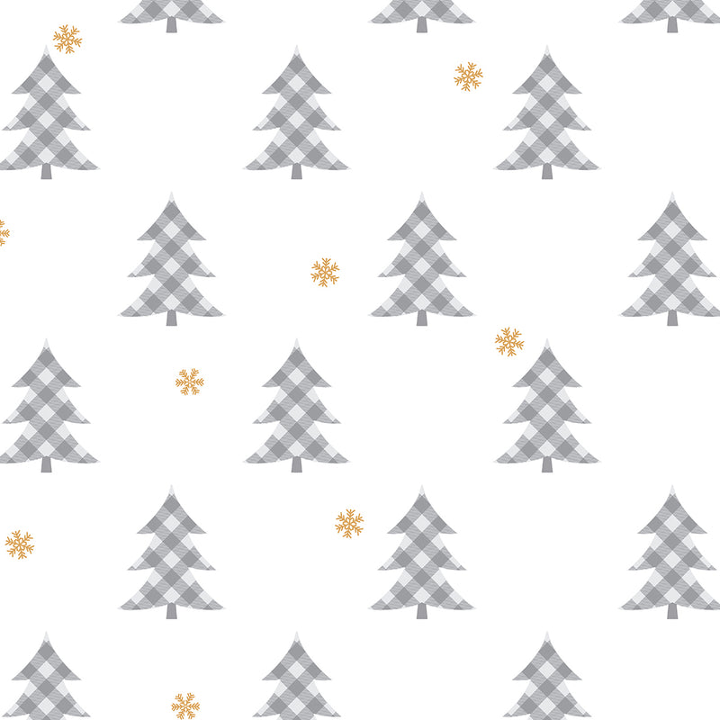 media image for sample plaid pines wallpaper in grey and metallic gold by nextwall 1 244