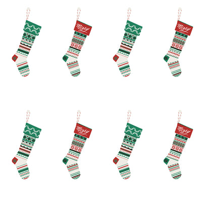 product image for Stockings Peel-and-Stick Wallpaper in Evergreen and Red by NextWall 71