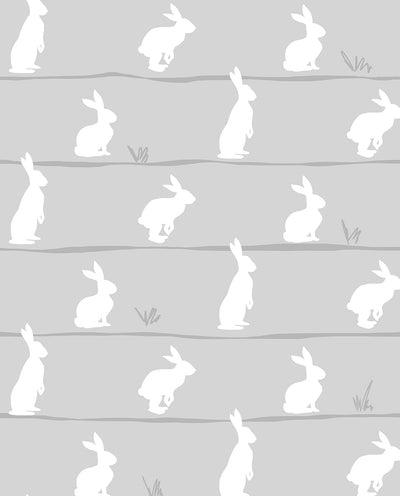 product image of Bunny Trail Daydream Grey Peel-and-Stick Wallpaper by NextWall 596