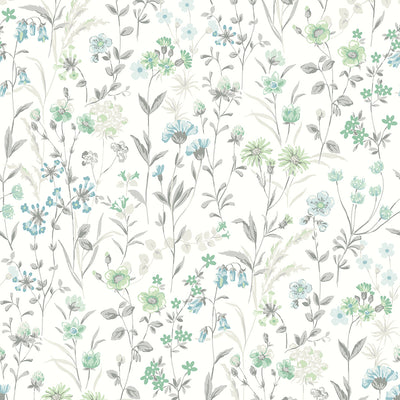 product image for Wildflowers Dew Drop & Spring Green Peel-and-Stick Wallpaper by NextWall 65