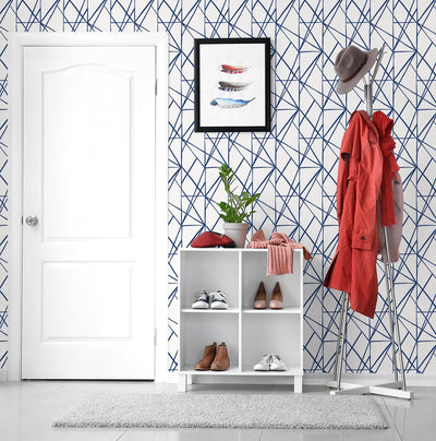 product image for Quartz Geo Navy Blue Peel-and-Stick Wallpaper by NextWall 21