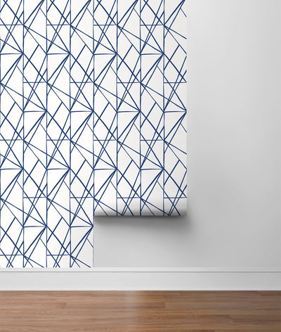 product image for Quartz Geo Navy Blue Peel-and-Stick Wallpaper by NextWall 16