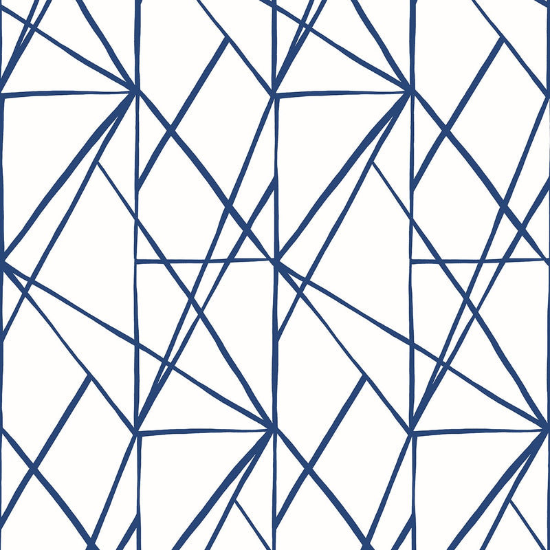 media image for Quartz Geo Navy Blue Peel-and-Stick Wallpaper by NextWall 287