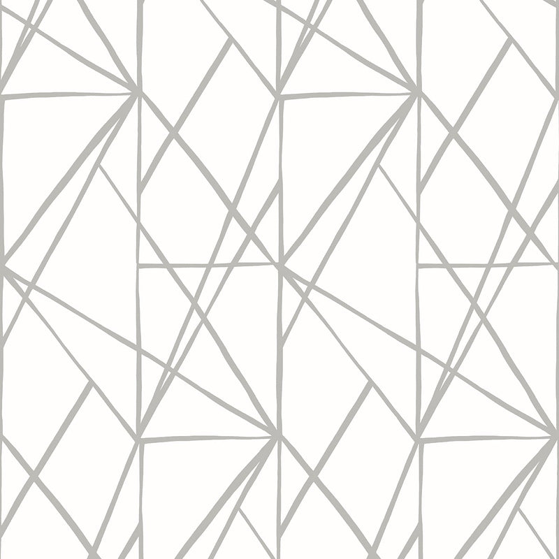 media image for Quartz Geo Harbor Grey Peel-and-Stick Wallpaper by NextWall 270