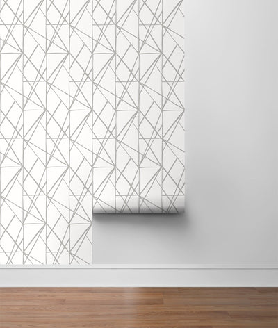 product image for Quartz Geo Harbor Grey Peel-and-Stick Wallpaper by NextWall 48