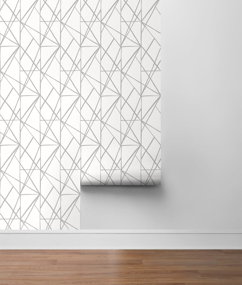 media image for Quartz Geo Harbor Grey Peel-and-Stick Wallpaper by NextWall 248