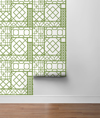 product image for Garden Trellis Spring Green Peel-and-Stick Wallpaper by NextWall 92