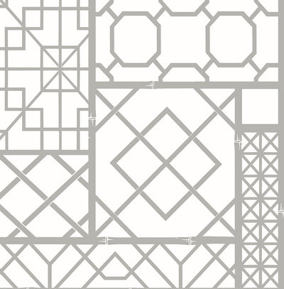 product image of Garden Trellis Harbor Grey Peel-and-Stick Wallpaper by NextWall 557