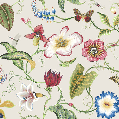 product image of Summer Garden Floral Peel-and-Stick Wallpaper in Raspberry & Chartreuse 598