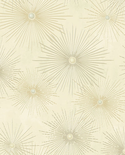 product image for Starburst Geo Ivory & Gold Peel-and-Stick Wallpaper by NextWall 86