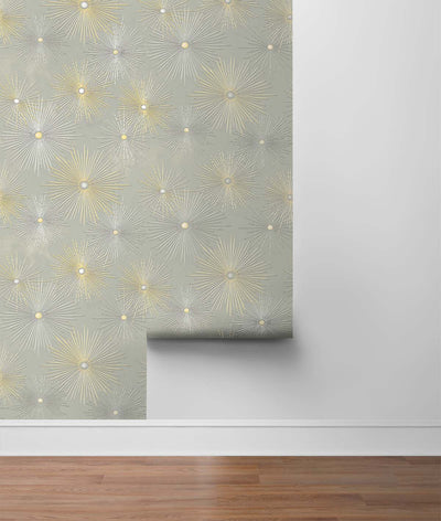 product image for Starburst Geo Silversmoke & Gold Peel-and-Stick Wallpaper by NextWall 32