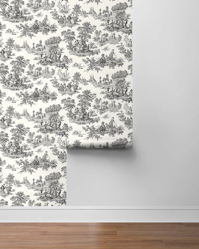 product image for Chateau Toile Inkwell Peel-and-Stick Wallpaper by NextWall 85