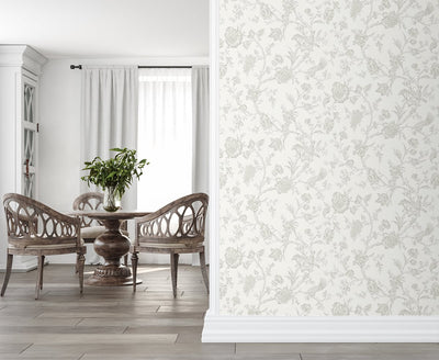 product image for Jasmine Chinoiserie Harbor Mist Peel-and-Stick Wallpaper by NextWall 32