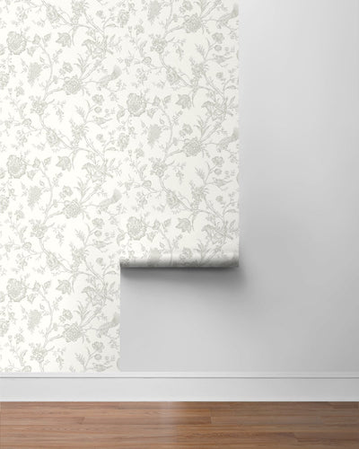 product image for Jasmine Chinoiserie Harbor Mist Peel-and-Stick Wallpaper by NextWall 88