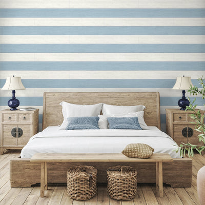 product image for Two Toned Shiplap Carolina Blue Peel-and-Stick Wallpaper by NextWall 40