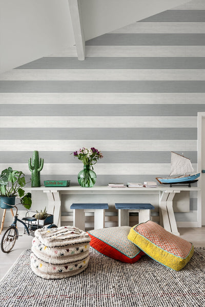 product image for Two Toned Shiplap Argos Grey Peel-and-Stick Wallpaper by NextWall 70
