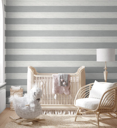 product image for Two Toned Shiplap Argos Grey Peel-and-Stick Wallpaper by NextWall 37