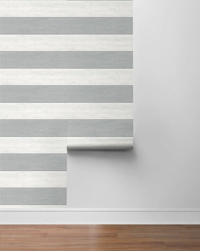 product image for Two Toned Shiplap Argos Grey Peel-and-Stick Wallpaper by NextWall 84