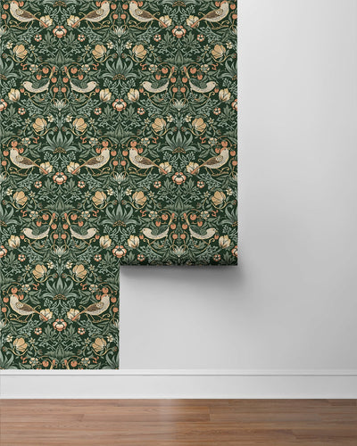 product image for Aves Garden Forest Green Peel-and-Stick Wallpaper by NextWall 48