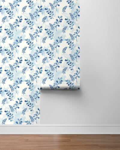 product image for Woodland Walk Marine Blue Peel-and-Stick Wallpaper by NextWall 56