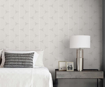 product image for Zen Geo Alloy Grey Peel-and-Stick Wallpaper by NextWall 23