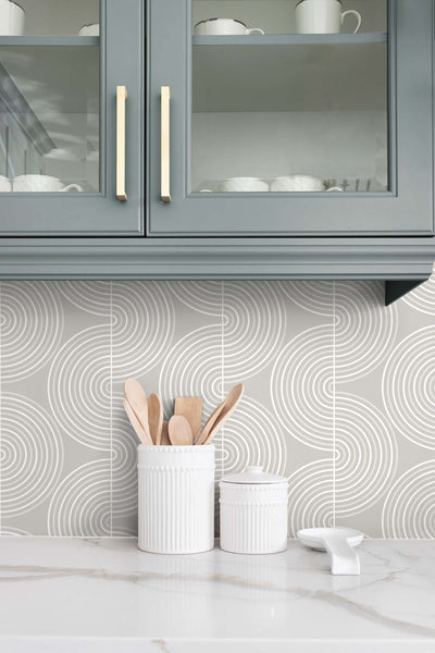 product image for Zen Geo Alloy Grey Peel-and-Stick Wallpaper by NextWall 65