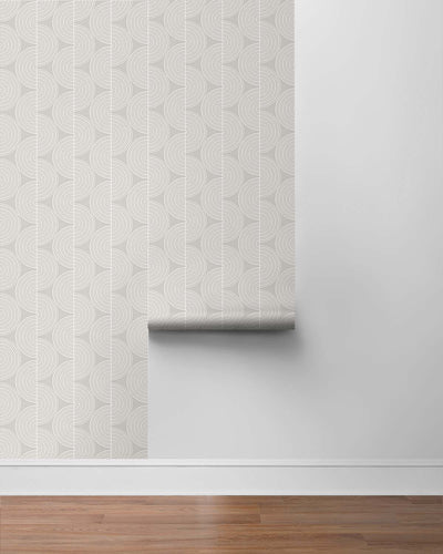 product image for Zen Geo Alloy Grey Peel-and-Stick Wallpaper by NextWall 56