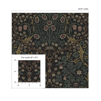 product image for Victorian Garden Peel & Stick Wallpaper in Blacksmith & Cliffside 39