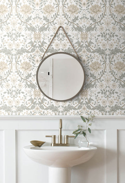 product image for Honeysuckle Trail Peel & Stick Wallpaper in Ivory & Grey 50