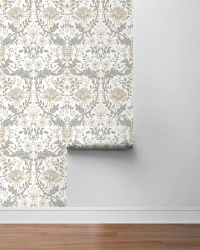 product image for Honeysuckle Trail Peel & Stick Wallpaper in Ivory & Grey 23