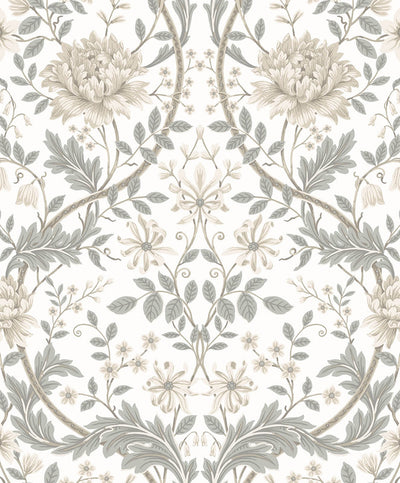 product image of Honeysuckle Trail Peel & Stick Wallpaper in Ivory & Grey 588