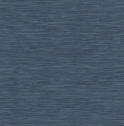 product image of Cyrus Faux Grasscloth Naval Blue & Silver Peel-and-Stick Wallpaper by NextWall 564