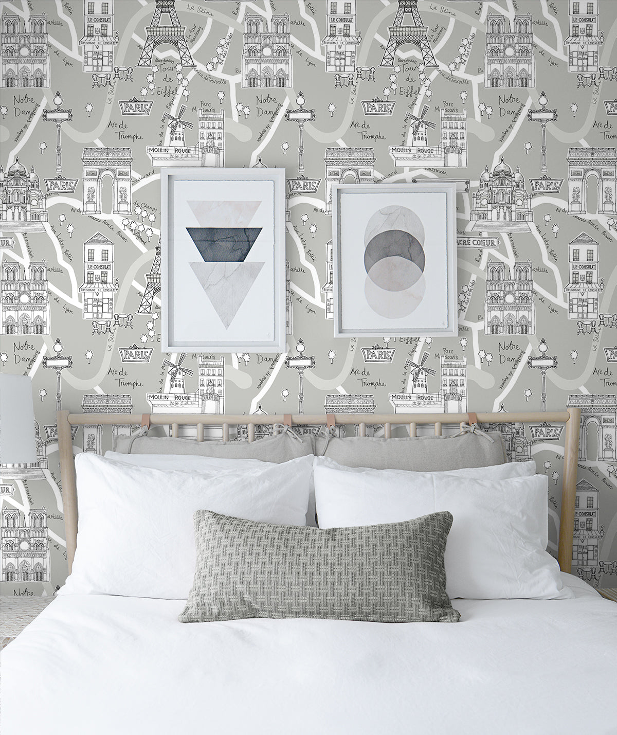 Shop Paris Scene Peel-and-Stick Wallpaper in Argos Grey | Burke Decor