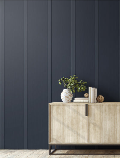 product image for Faux Board & Batten Peel-and-Stick Wallpaper in Dark Blue 37