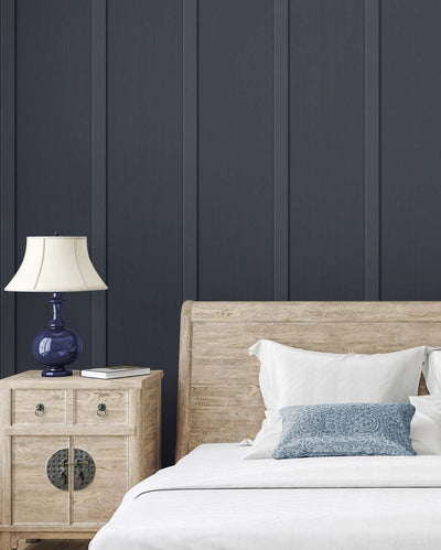 product image for Faux Board & Batten Peel-and-Stick Wallpaper in Dark Blue 80