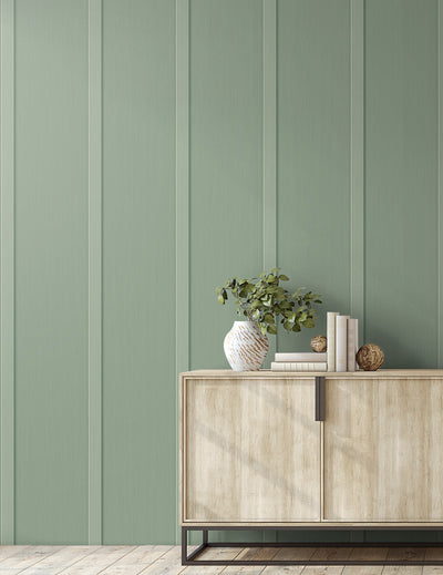 product image for Faux Board & Batten Peel-and-Stick Wallpaper in Sage Green 22