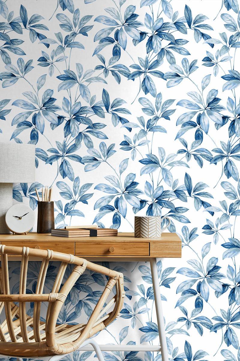 media image for Leaf Trail Peel-and-Stick Wallpaper in Lakeside 294