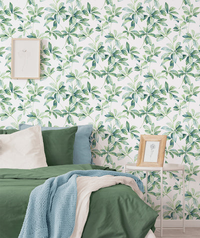 product image for Leaf Trail Peel-and-Stick Wallpaper in Seaglass 30