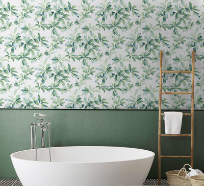 product image for Leaf Trail Peel-and-Stick Wallpaper in Seaglass 21