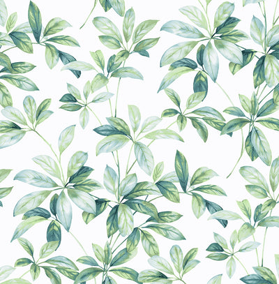 product image of Leaf Trail Peel-and-Stick Wallpaper in Seaglass 529