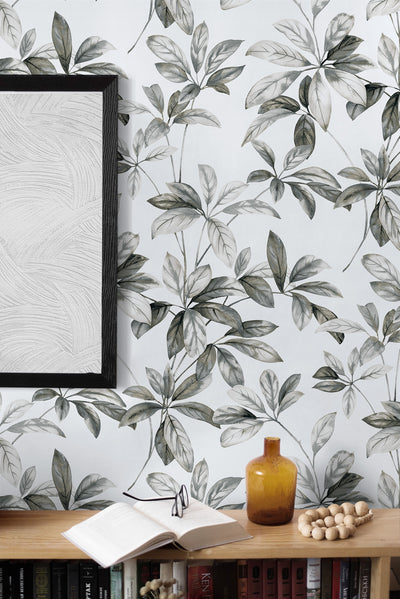 product image for Leaf Trail Peel-and-Stick Wallpaper in Alloy 90