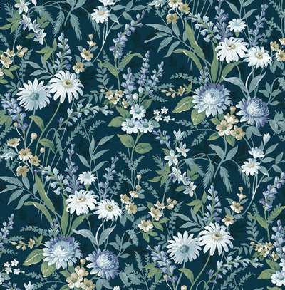 product image of Vintage Floral Peel-and-Stick Wallpaper in Teal 591