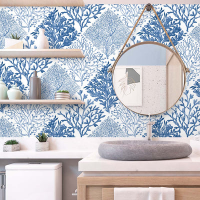 product image for Seaweed Peel-and-Stick Wallpaper in Coastal Blue 97