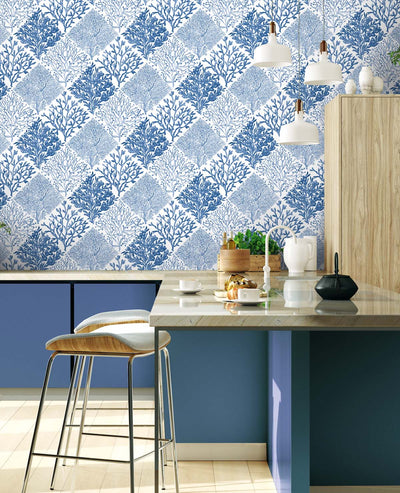 product image for Seaweed Peel-and-Stick Wallpaper in Coastal Blue 90